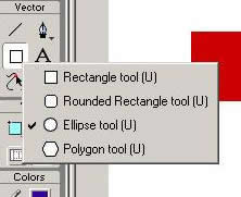 Selecting the ellipse tool